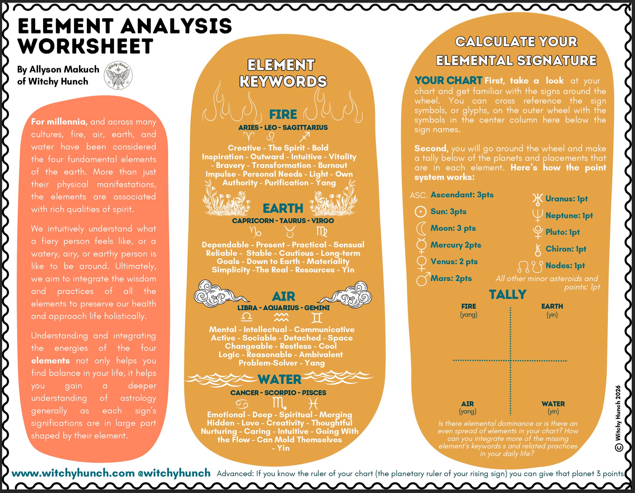 Witchy Hunch Archetypal Astrology Fundamentals Study Guide